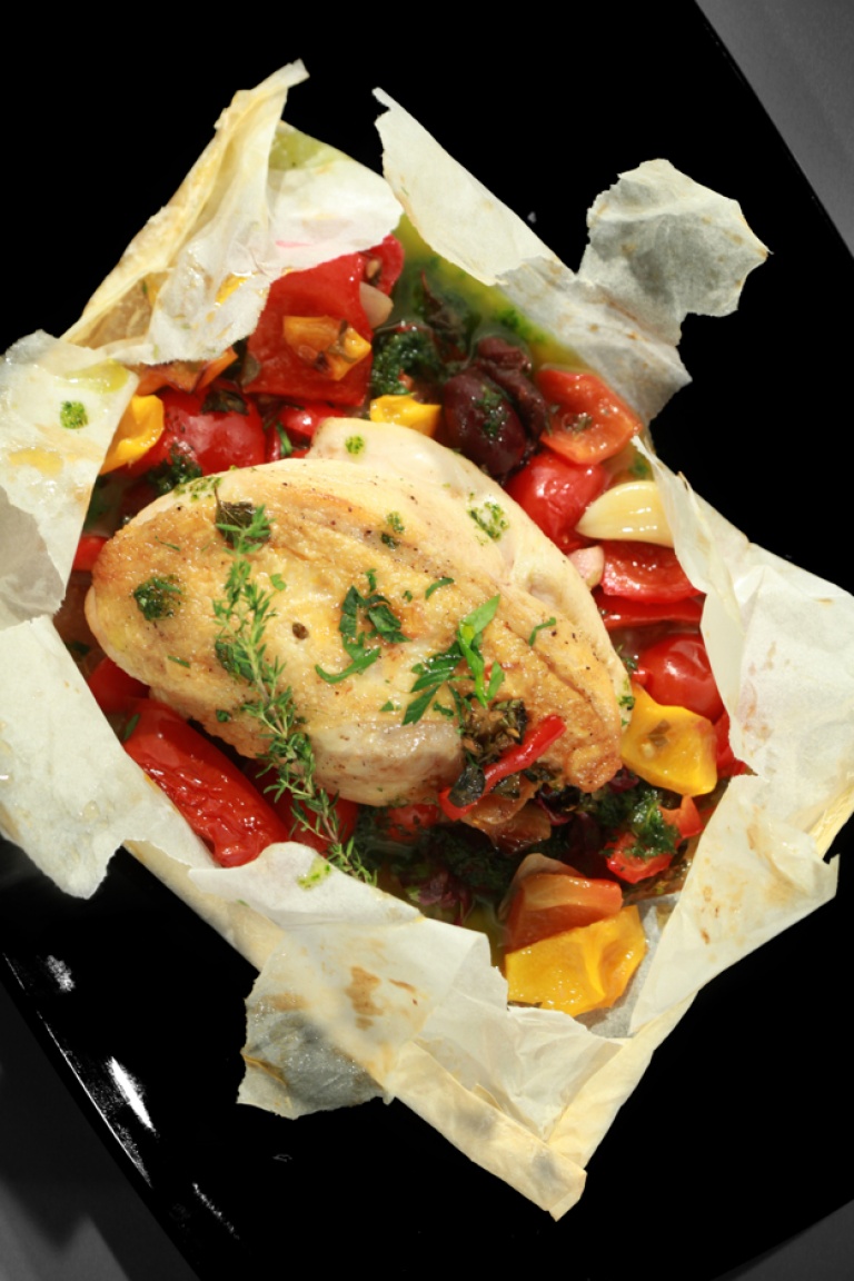 Baked Chicken in Parchment Paper